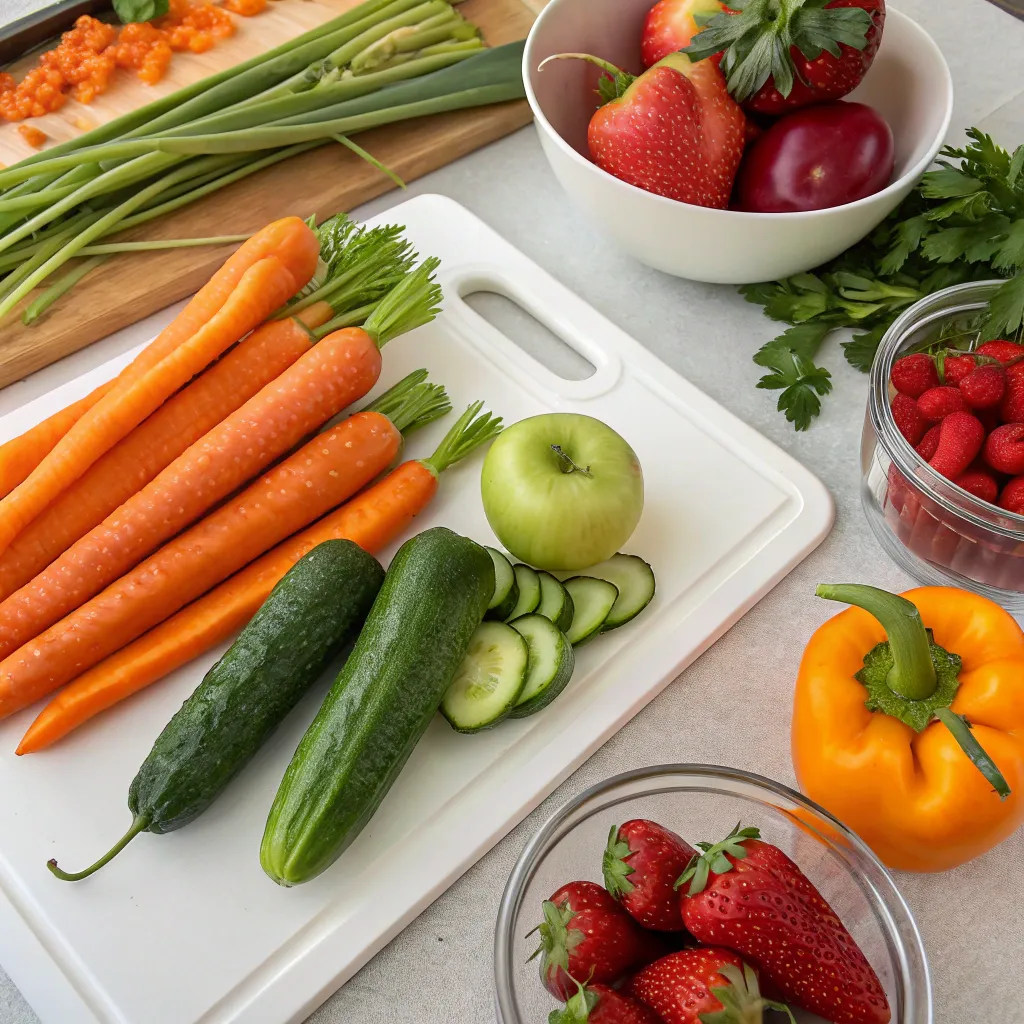 Fresh ingredients for raw food preparation